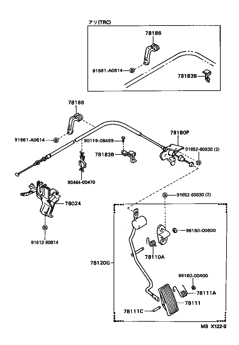78183-22080 CLAMP, ACCELERATOR CONTROL CABLE product image