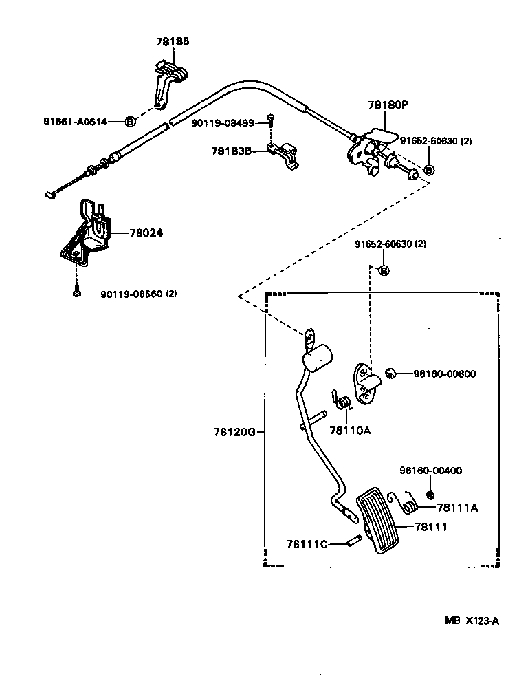 78183-22080 CLAMP, ACCELERATOR CONTROL CABLE product image