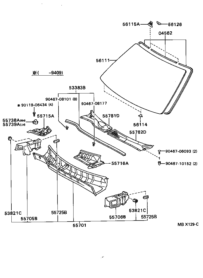 04562-22020 DAM KIT, WINDSHIELD GLASS product image