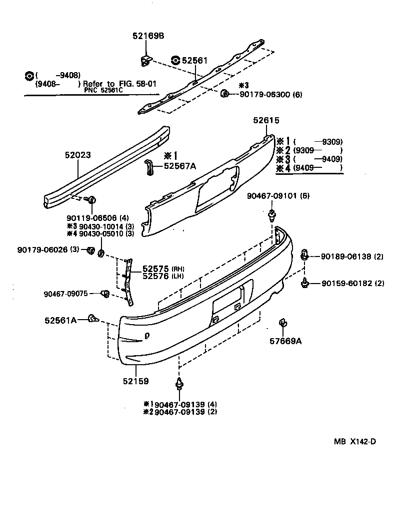 52575-22030 RETAINER, REAR BUMPER SIDE, RH product image