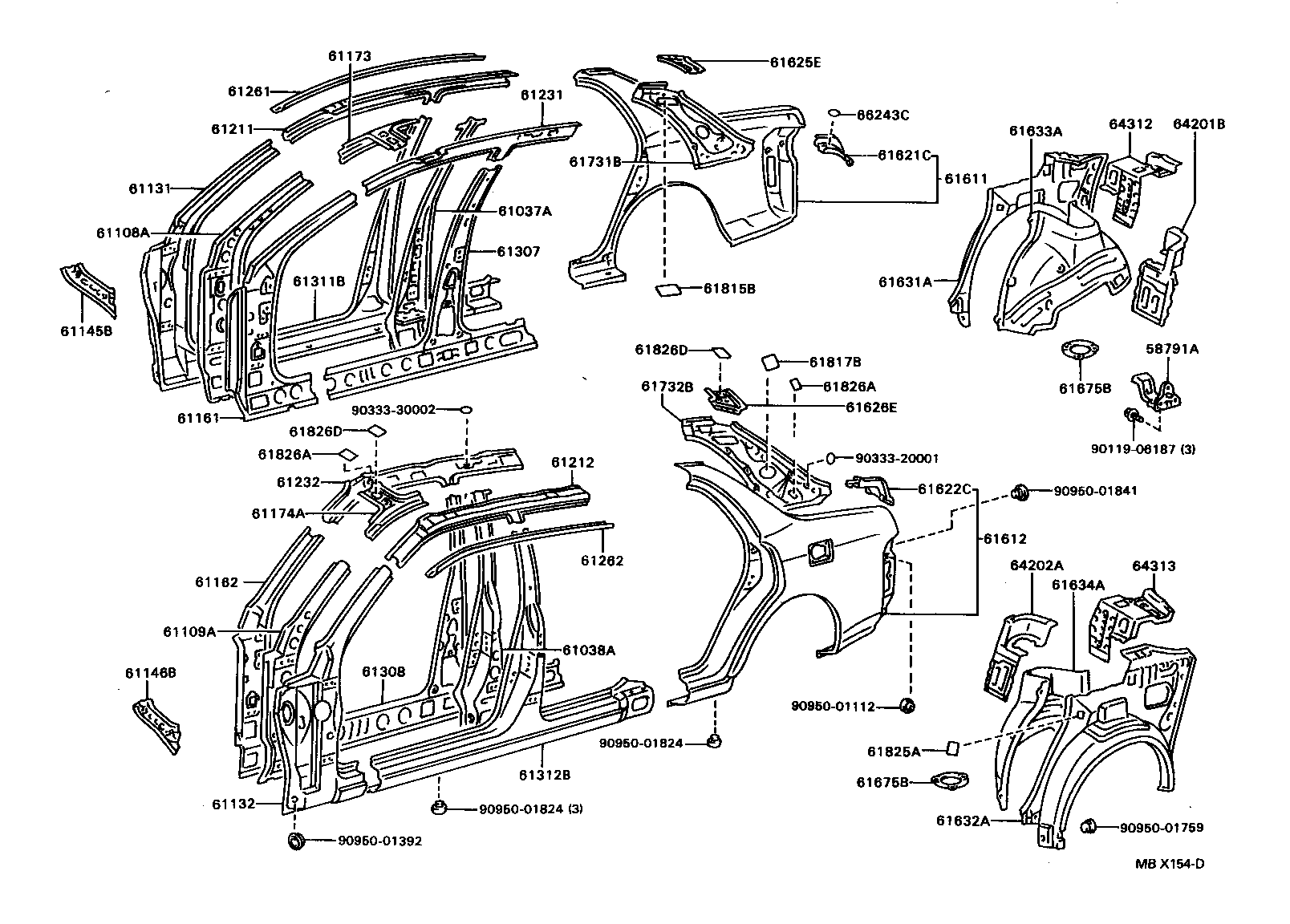 61622-22110 TROUGH, LUGGAGE COMPARTMENT OPENING, LH product image