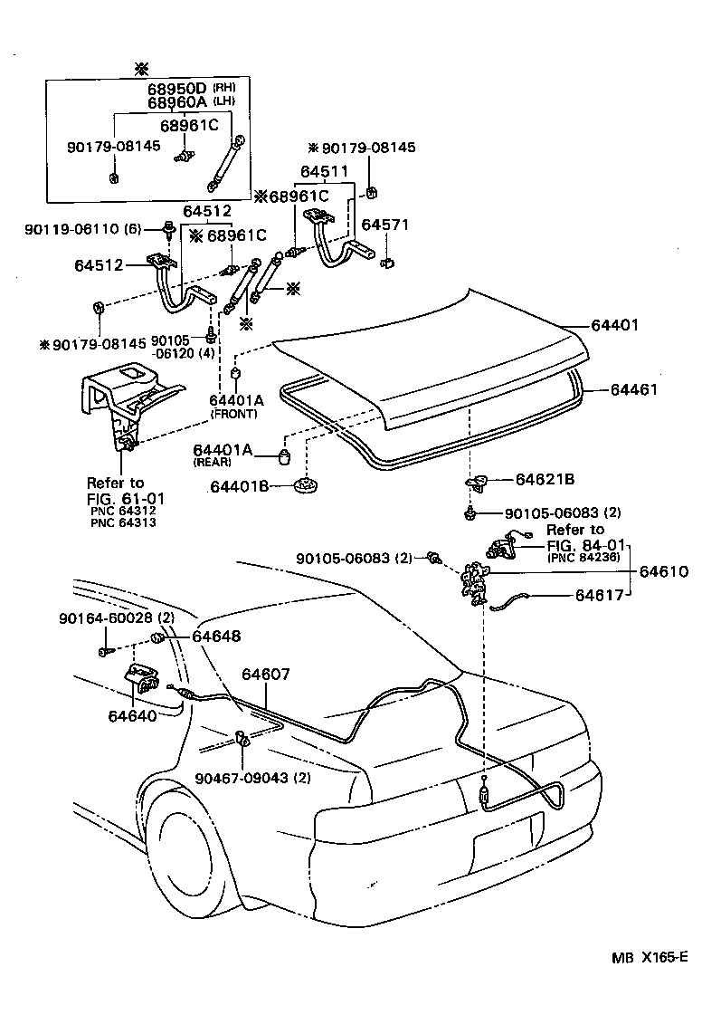 64461-22250 WEATHERSTRIP, LUGGAGE COMPARTMENT DOOR product image
