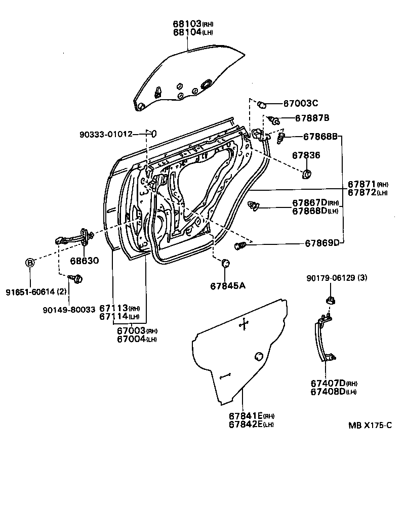 67004-22290 PANEL SUB-ASSY, REAR DOOR, LH product image