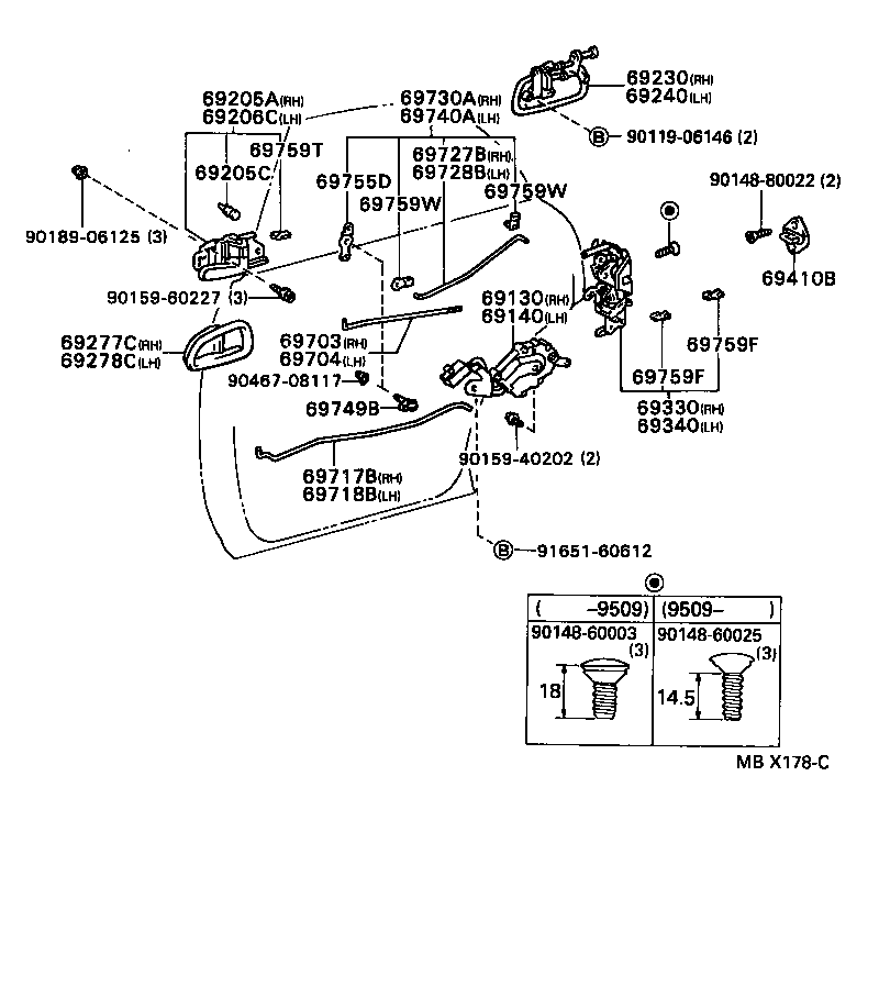 69130-22100 ACTUATOR ASSY, REAR DOOR LOCK, RH product image