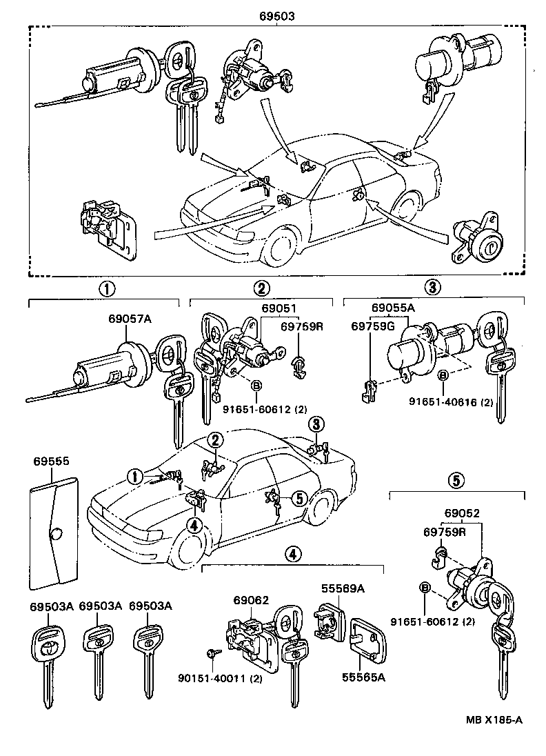 69005-2A050 CYLINDER SET, LOCK product image