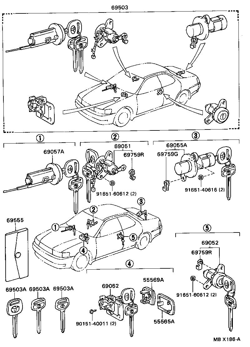 69005-2A080 CYLINDER SET, LOCK product image