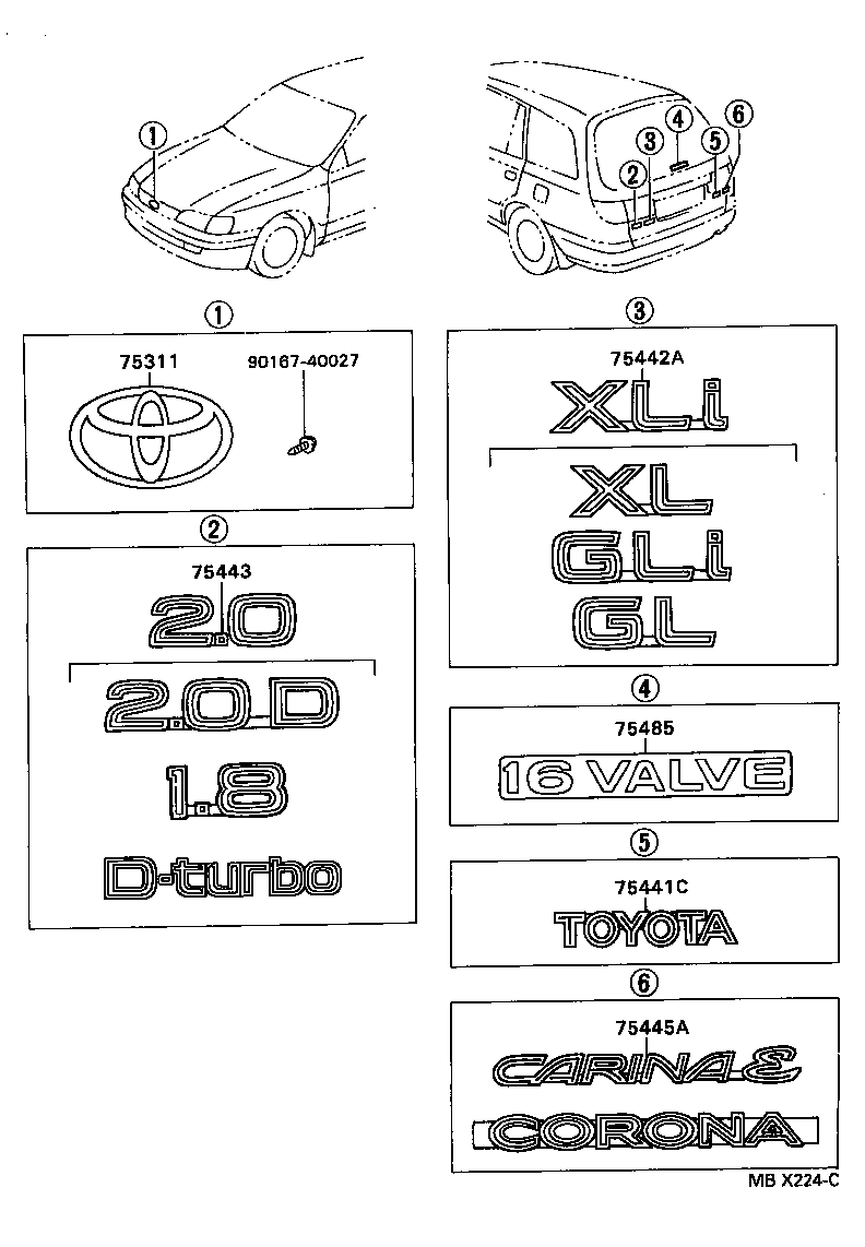 75442-05010 PLATE, LUGGAGE COMPARTMENT DOOR NAME, NO.2 product image