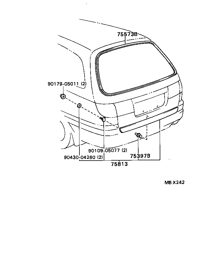 75813-20410-G0 MOULDING, BACK DOOR product image