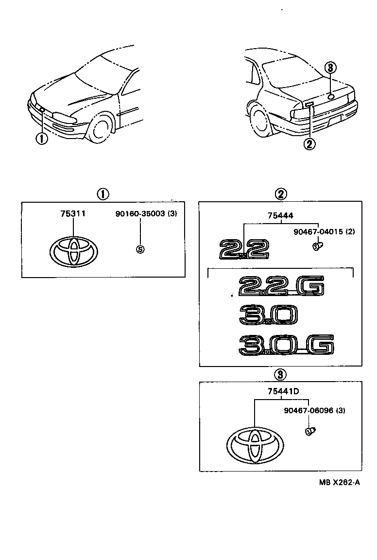 75442-33040 PLATE, LUGGAGE COMPARTMENT DOOR NAME, NO.2 product image