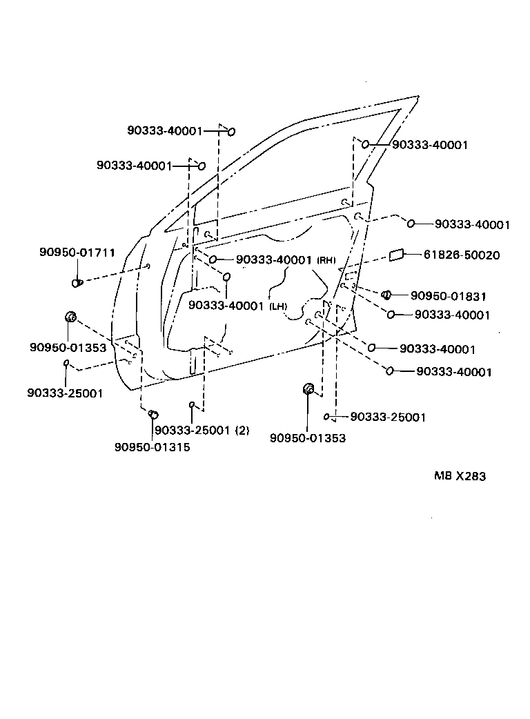 68101-50040 GLASS SUB-ASSY, FRONT DOOR, RH product image