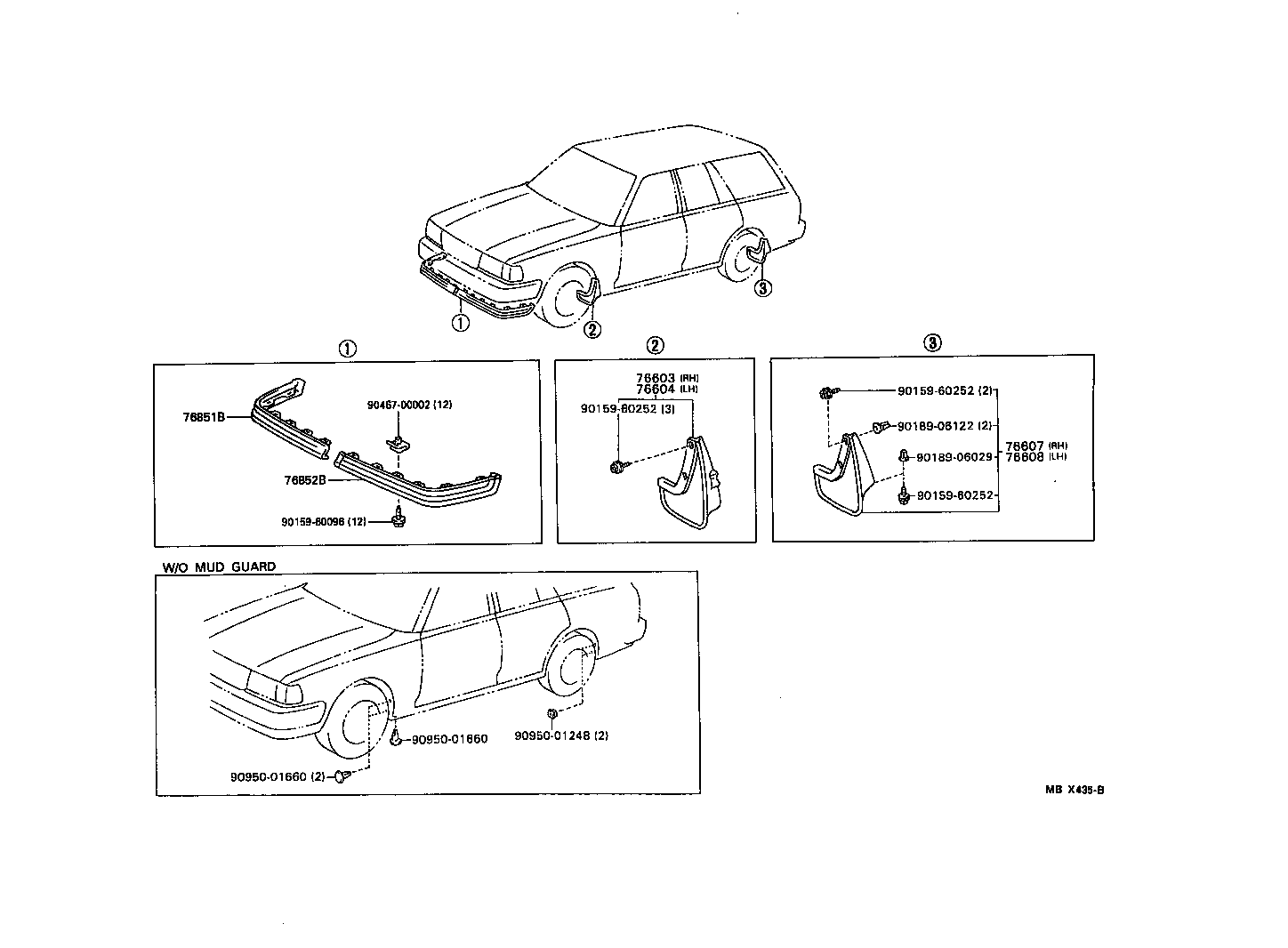 76607-29075-08 MUDGUARD SUB-ASSY, QUARTER PANEL, REAR RH product image