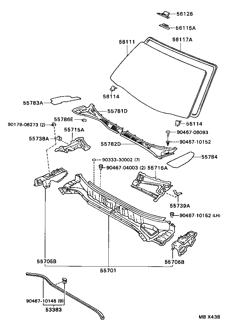 56101-30430 GLASS, WINDSHIELD product image