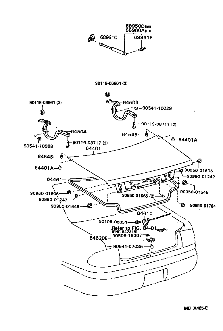 Toyota 64401-30890 PANEL SUB-ASSY, LUGGAGE COMPARTMENT DOOR