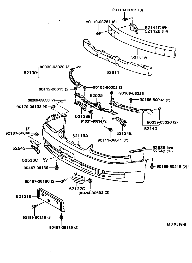 52121-30900 BRACKET, FRONT LICENCE PLATE MOUNTING product image