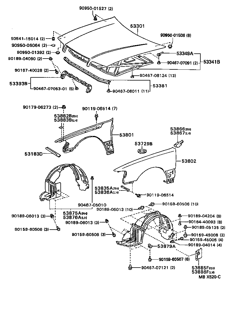 53802-3F020 FENDER SUB-ASSY, FRONT LH product image