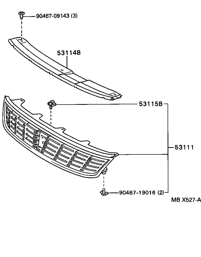 53111-1A140 GRILLE, RADIATOR product image