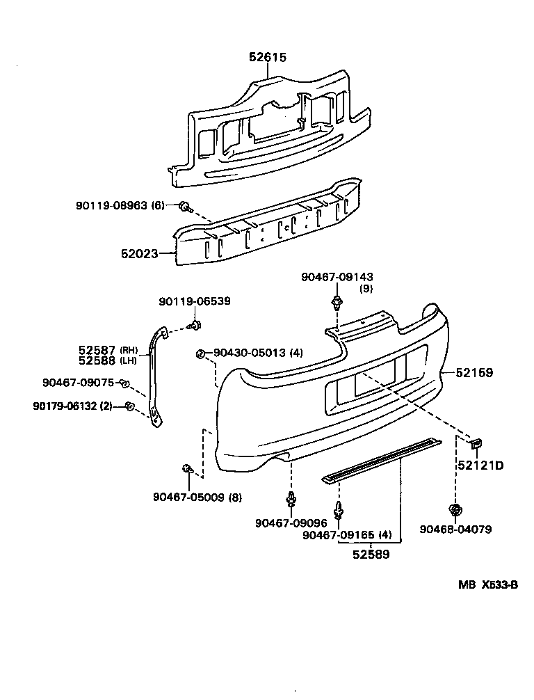 52159-14908 COVER, REAR BUMPER product image