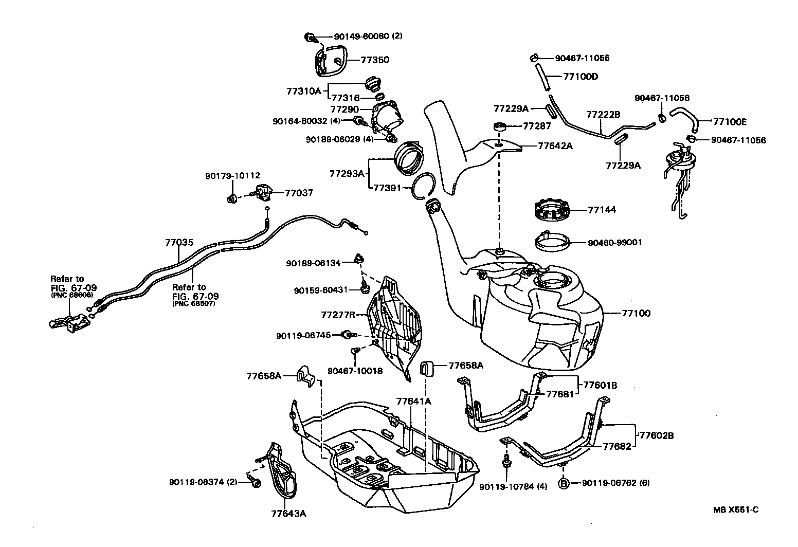 Toyota 77001-14441 TANK ASSY, FUEL
