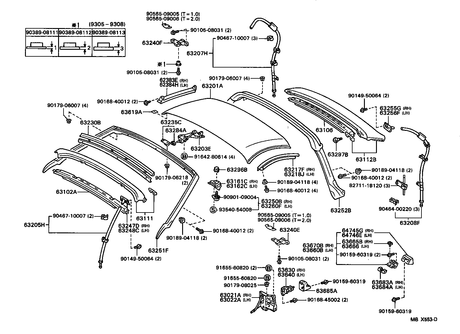 63141-14090 REINFORCEMENT, ROOF PANEL, CENTER product image