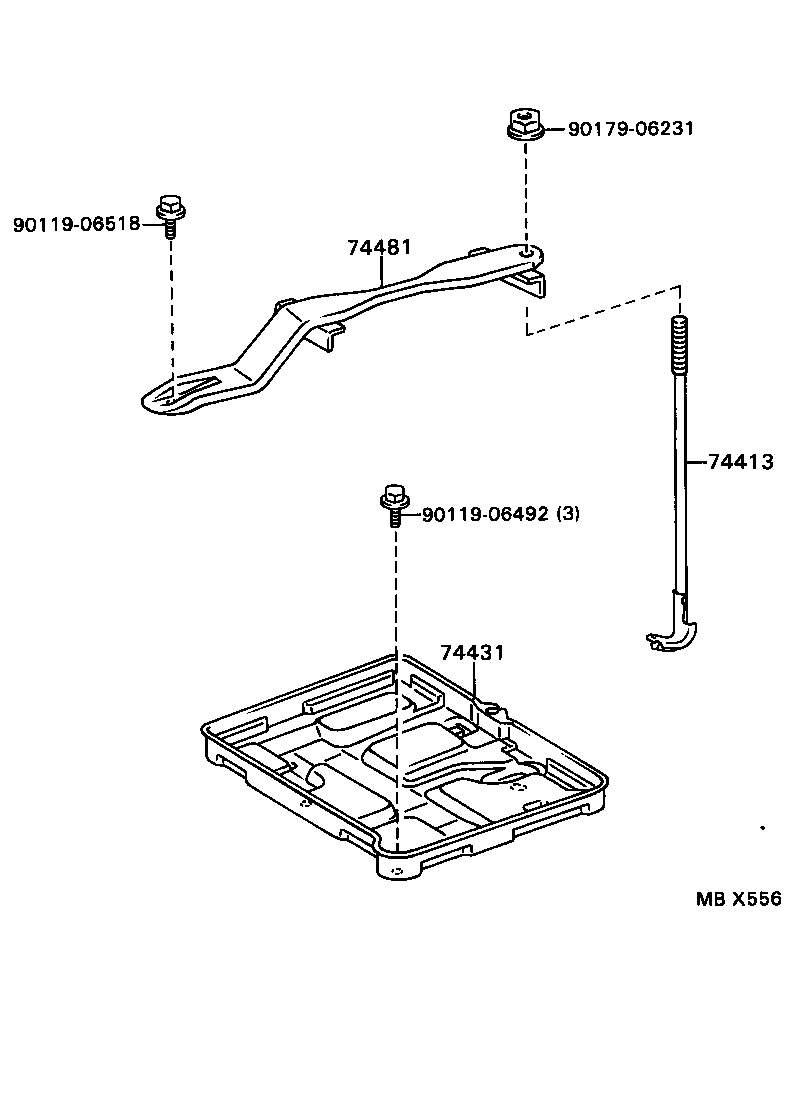 74404-14320 CLAMP, BATTERY HOLD DOWN product image