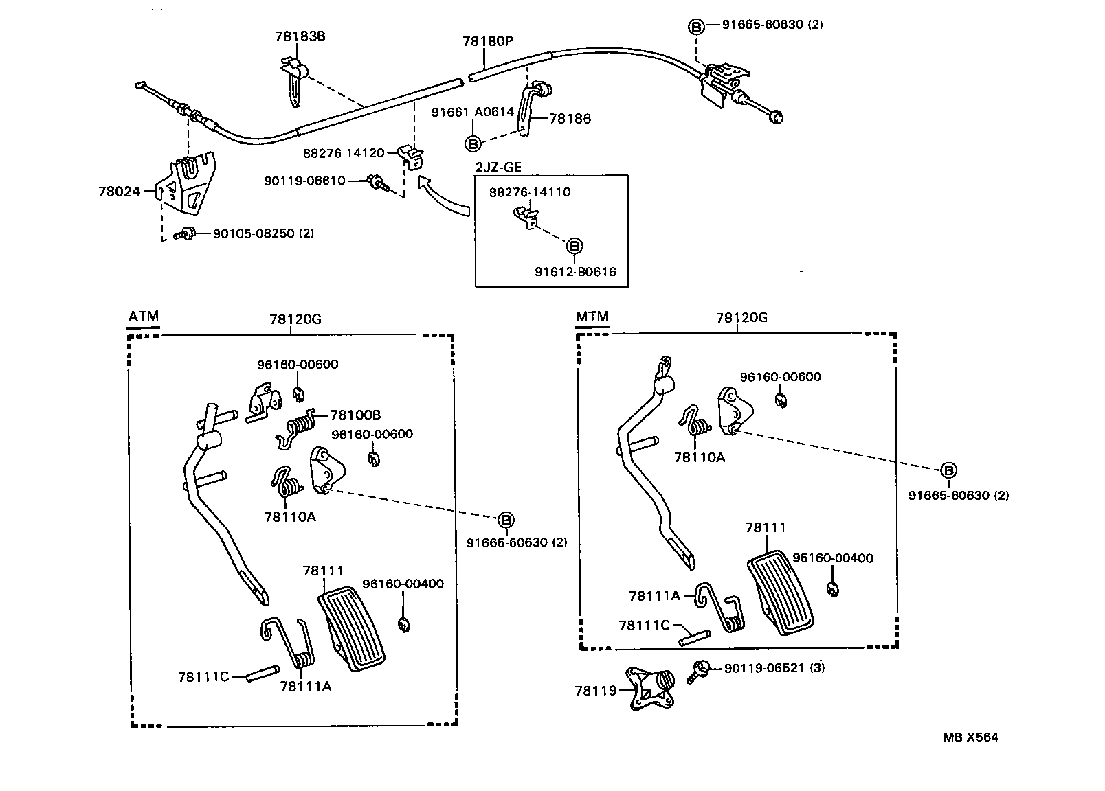 78180-1B080 CABLE ASSY, ACCELERATOR CONTROL product image