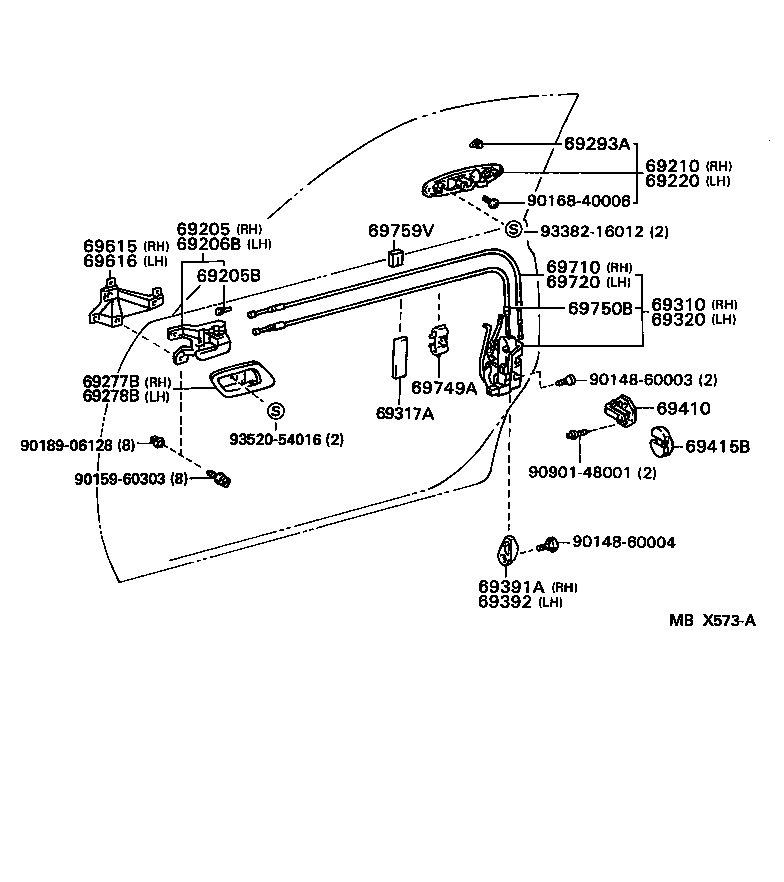 Toyota 69210-14110-D0 HANDLE ASSY, FRONT DOOR, OUTSIDE RH