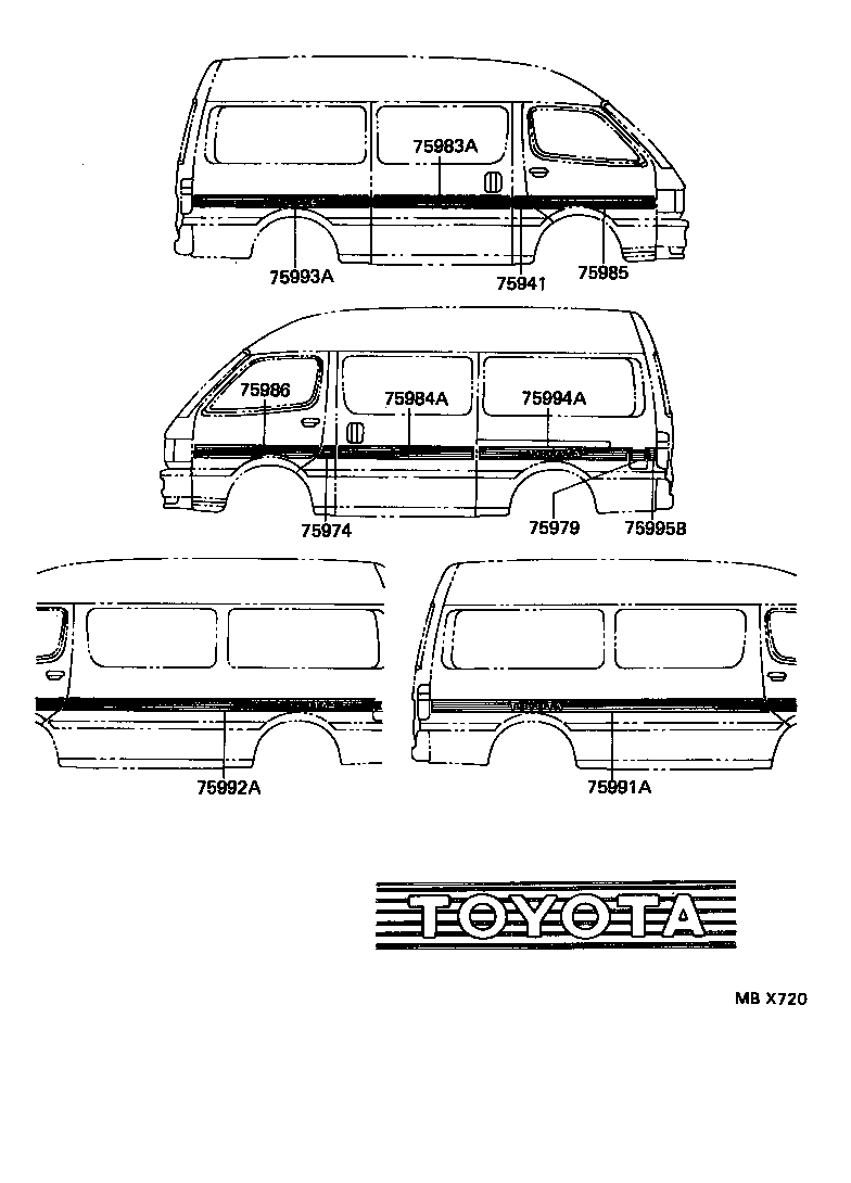 75993-26080 STRIPE, QUARTER, REAR RH product image