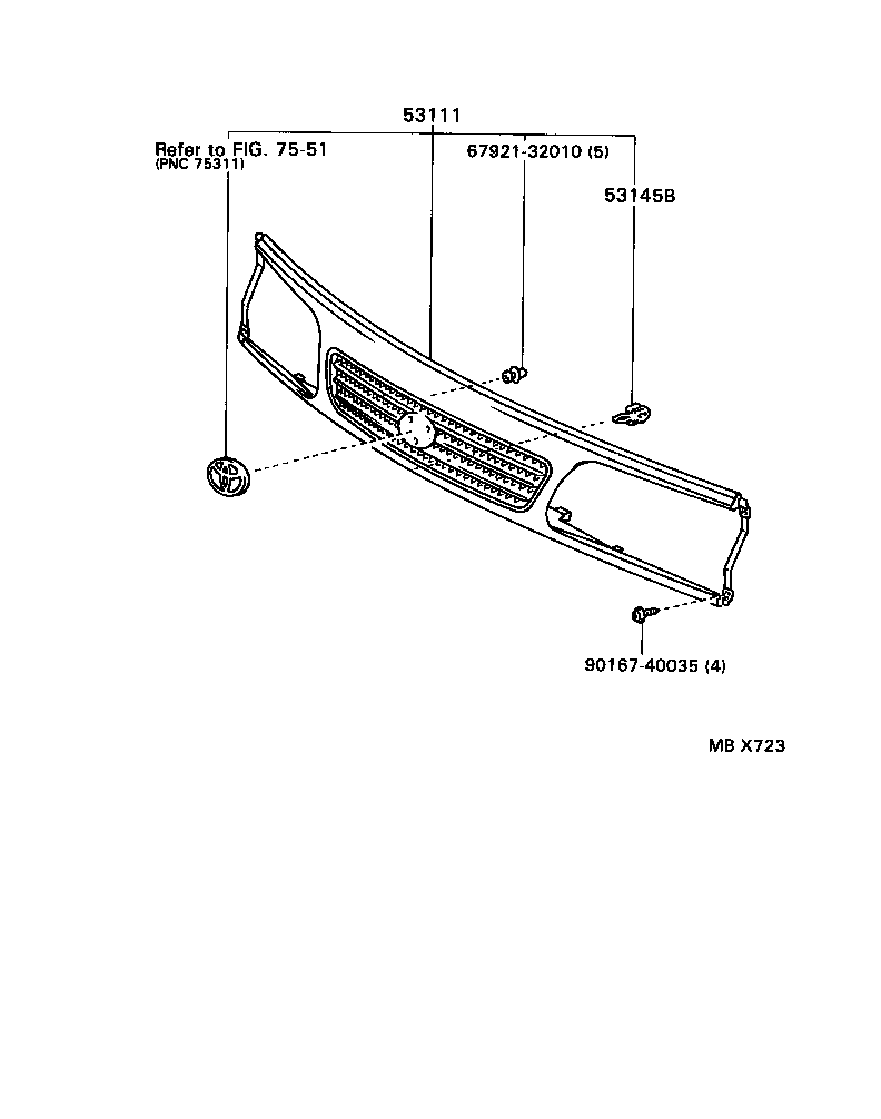53100-26100 GRILLE, RADIATOR product image
