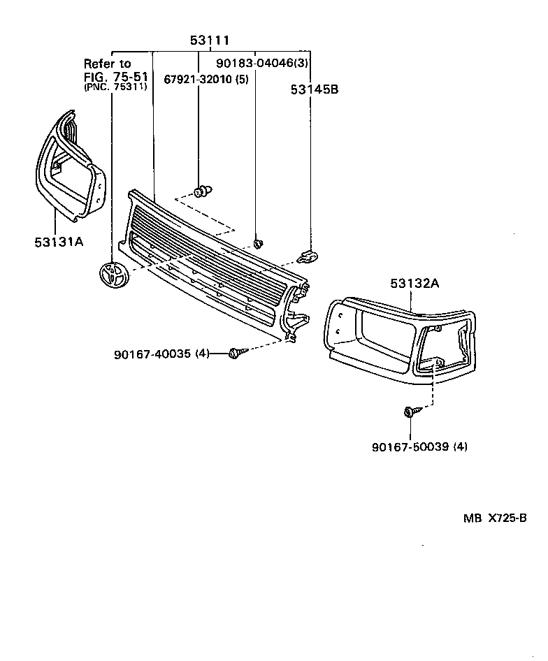 53100-26080 GRILLE, RADIATOR product image