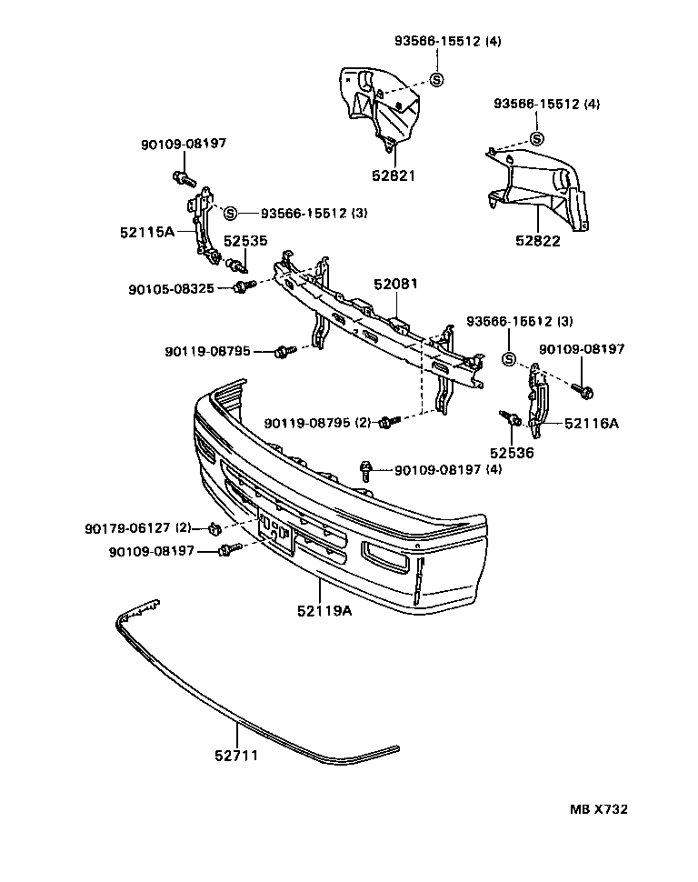 52128-26050 COVER, FRONT BUMPER HOLE, LH product image