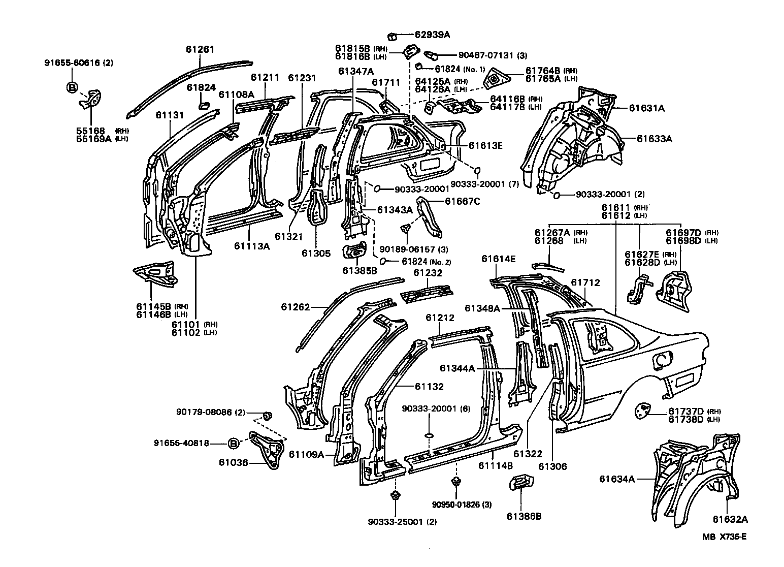 61602-AA010 PANEL, QUARTER, LH product image