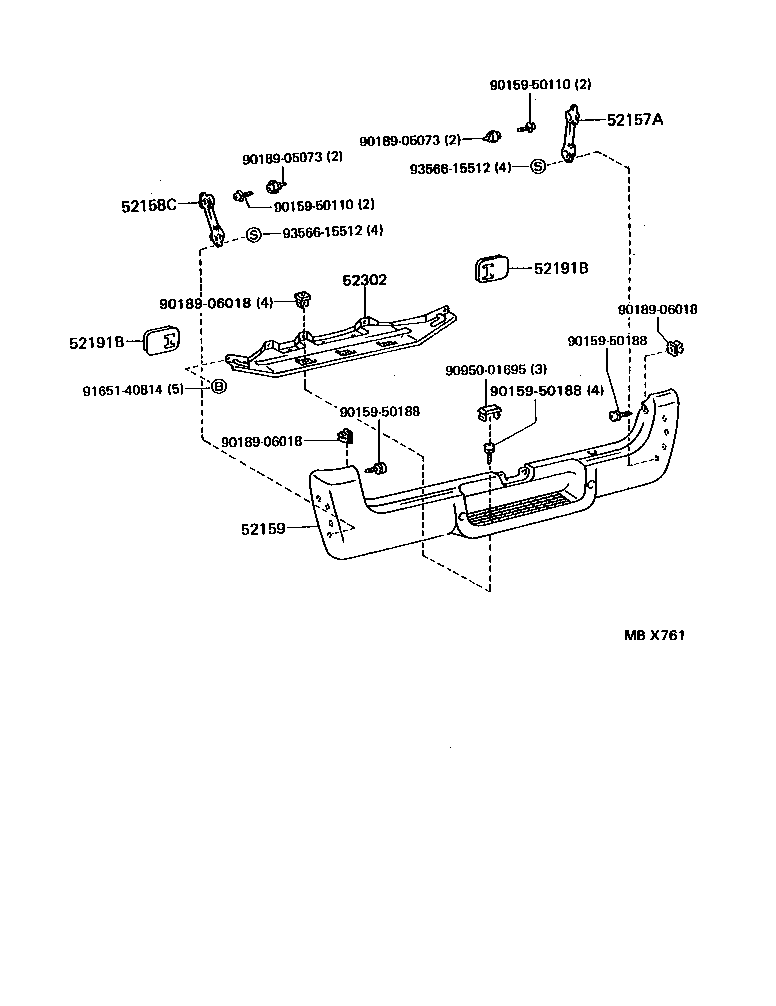52019-95J32 BAR SUB-ASSY, REAR BUMPER product image