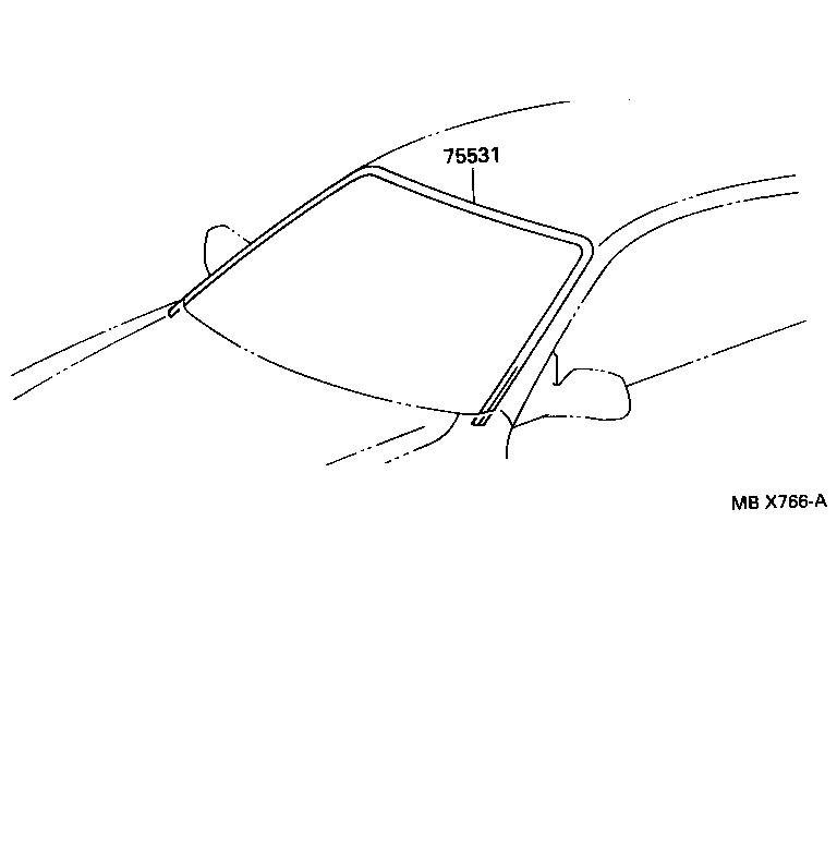 Toyota 75531-20390 MOULDING, WINDSHIELD, OUTER UPPER