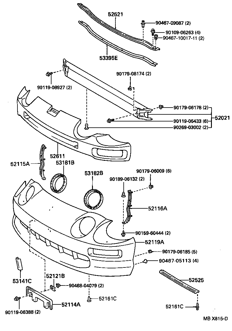 Toyota 52611-20180 ABSORBER, FRONT BUMPER ENERGY