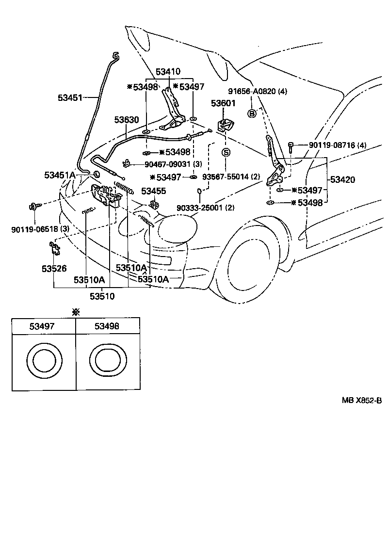 53510-20472 LOCK ASSY, HOOD product image