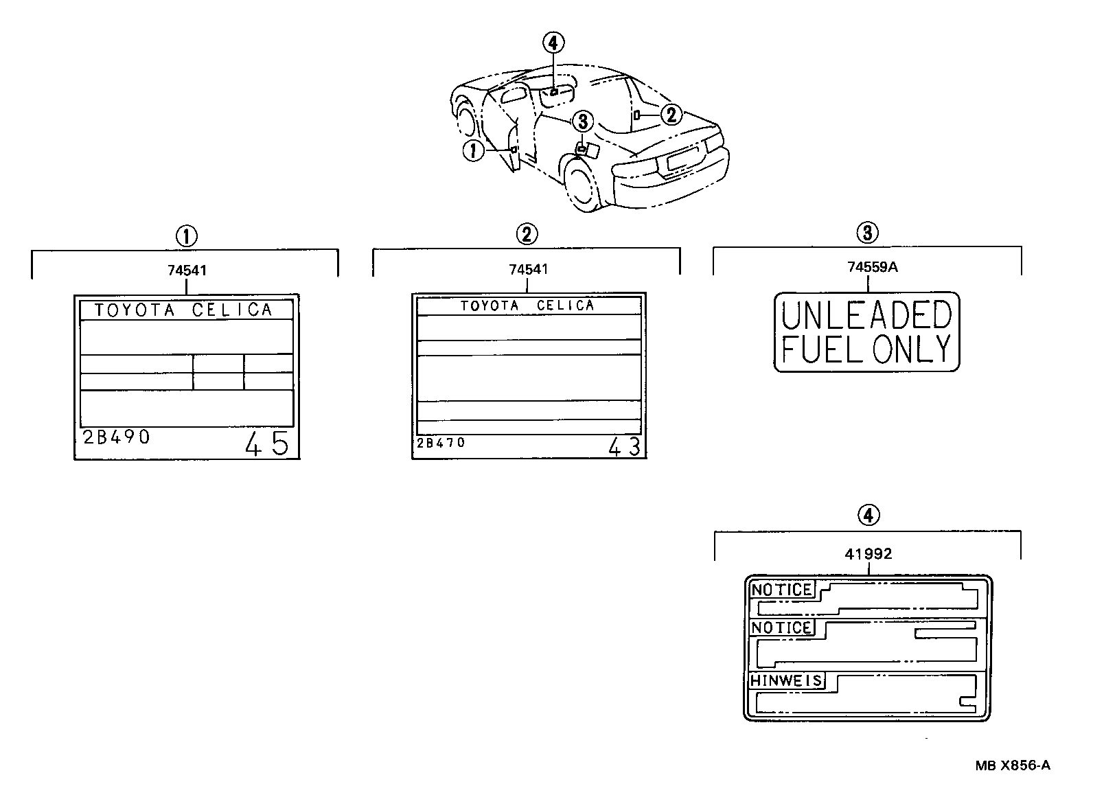 42661-2B490 PLATE, TIRE PRESSURE CAUTION product image