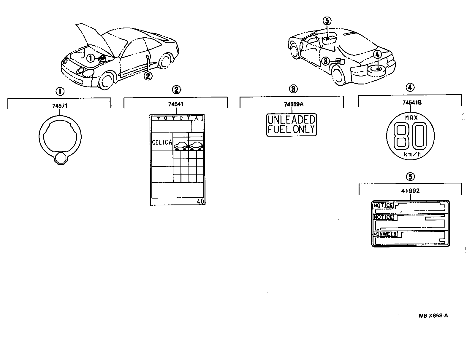 42661-2B440 PLATE, TIRE PRESSURE CAUTION product image