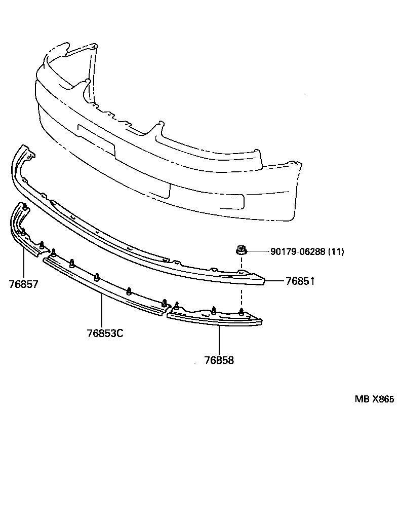 76853-30030 RETAINER, FRONT SPOILER, NO.1 product image
