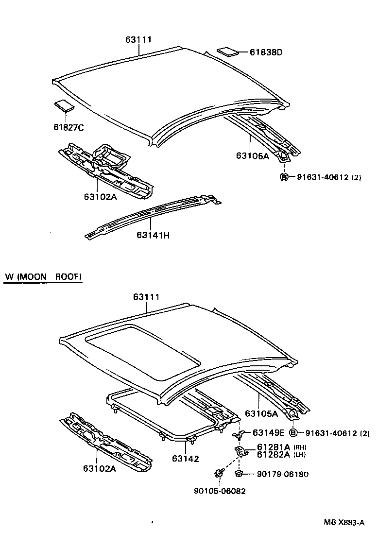 Toyota 64101-20840 PANEL SUB-ASSY, UPPER BACK