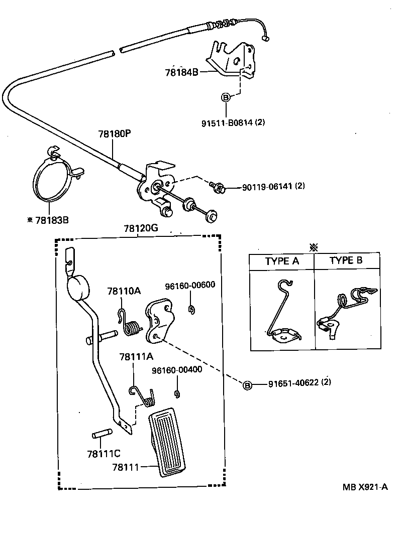 78183-20200 CLAMP, ACCELERATOR CONTROL CABLE product image