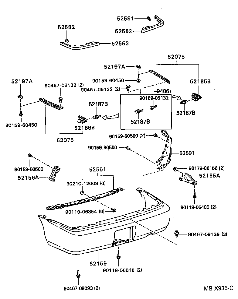 52159-1A540 COVER, REAR BUMPER product image