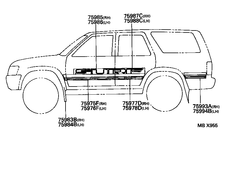 75357-35020 MARK, SIDE PANEL product image
