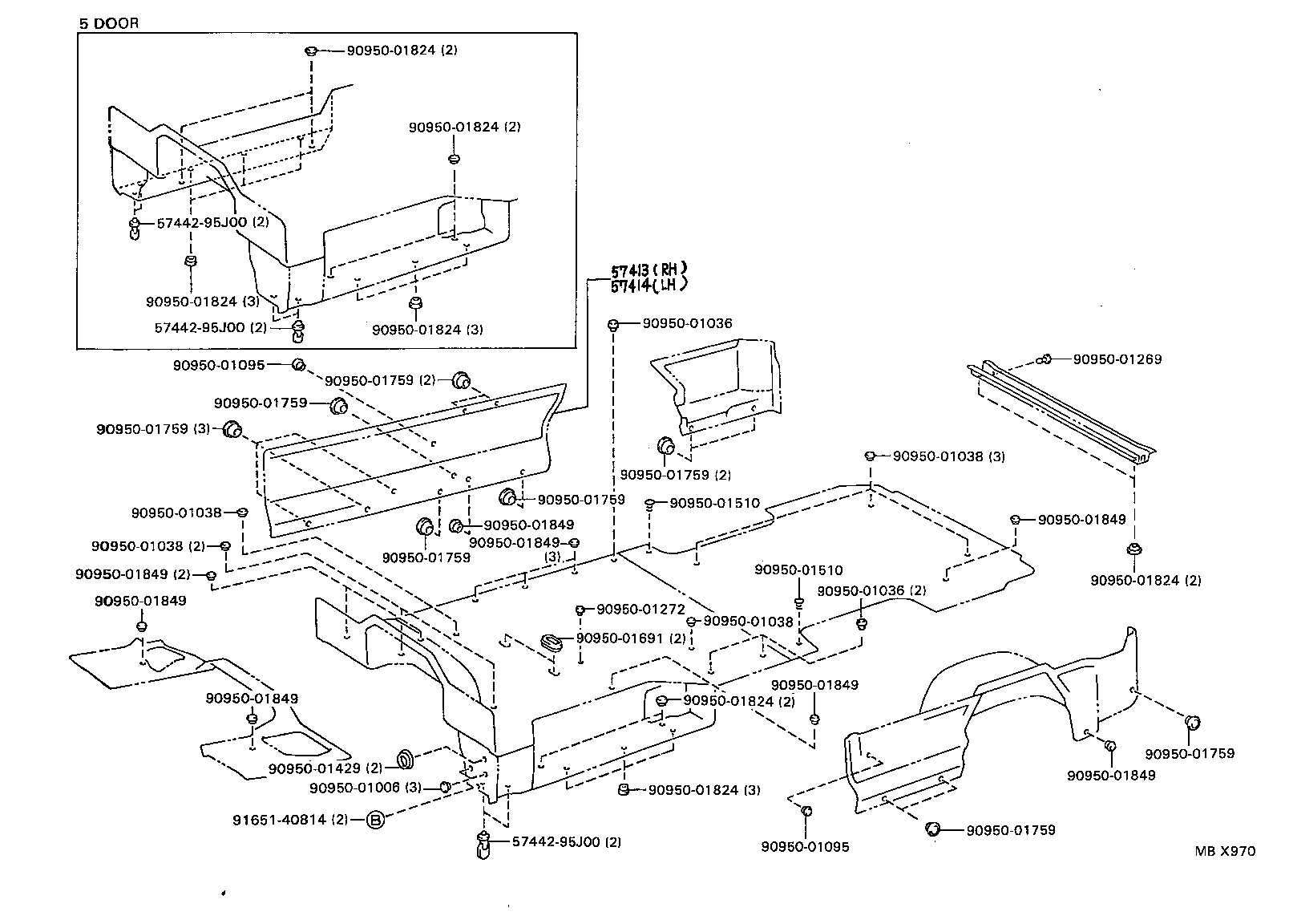 57024-26050 MEMBER SUB-ASSY, REAR SIDE, LH product image