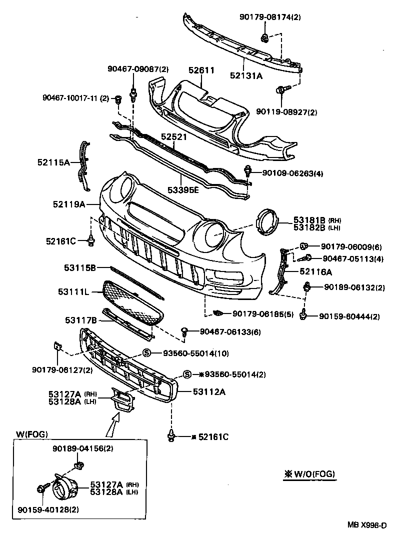 53113-20180 GRILLE, RADIATOR, LOWER LH product image