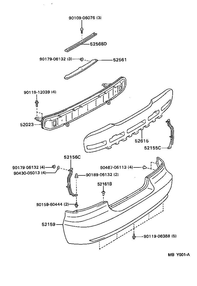 52159-20770-B2 COVER, REAR BUMPER product image