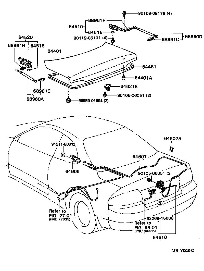 68950-80033 STAY ASSY, LUGGAGE DOOR, RH product image