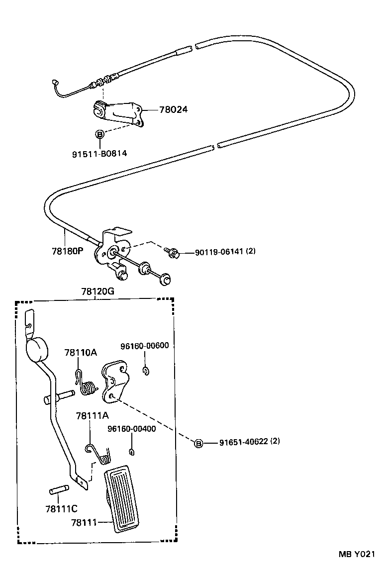 78183-20200 CLAMP, ACCELERATOR CONTROL CABLE product image
