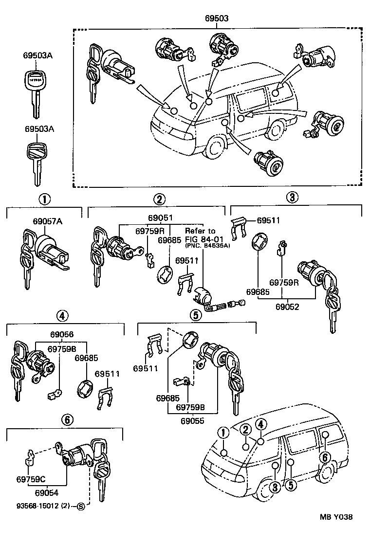 69005-28250 CYLINDER SET, LOCK product image
