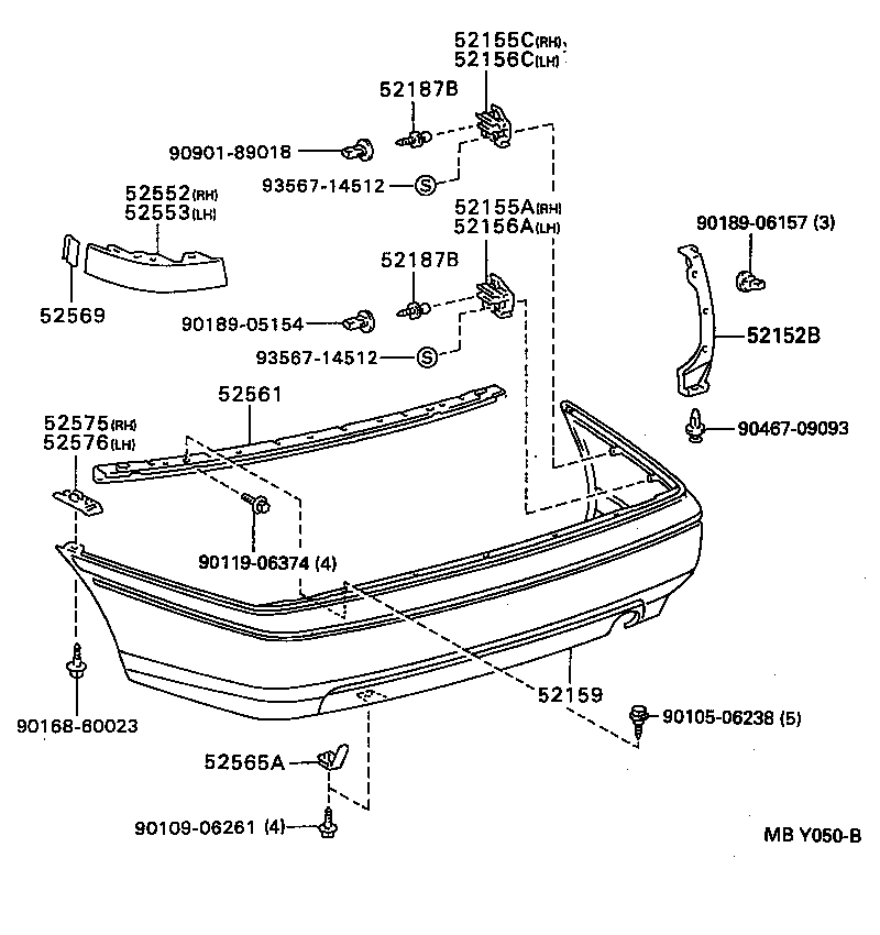 52159-20690-D2 COVER, REAR BUMPER product image