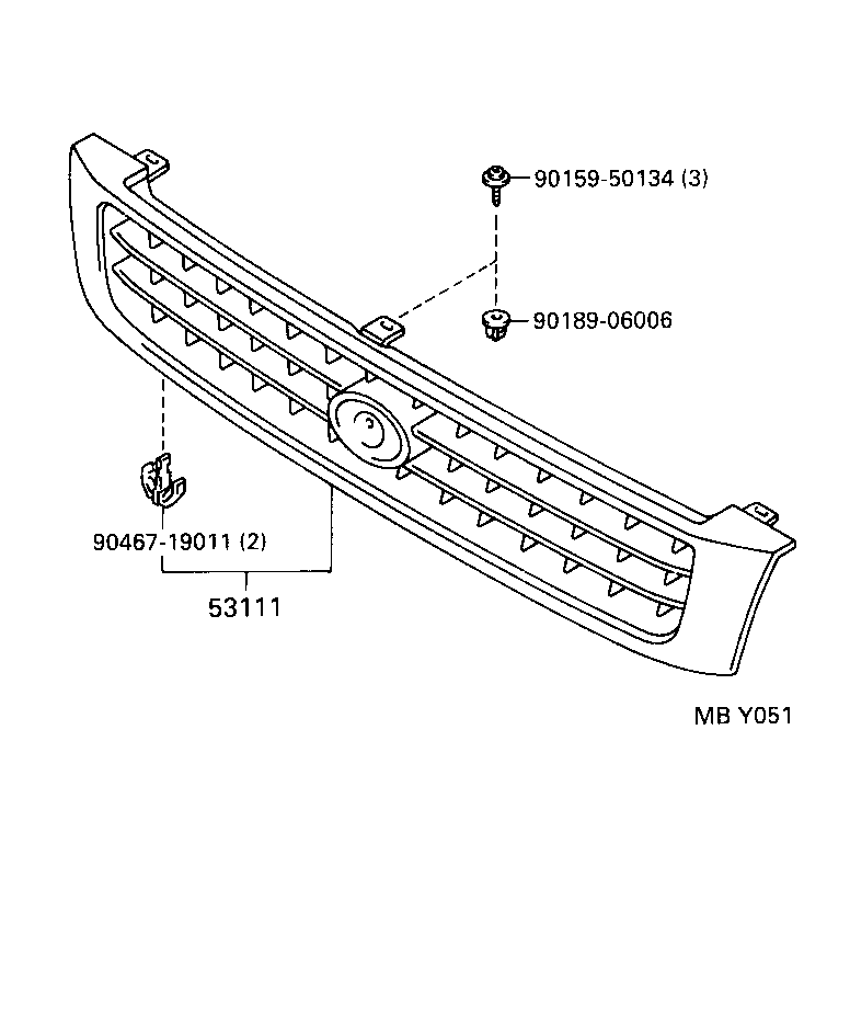 53101-20530-B0 GRILLE, RADIATOR product image